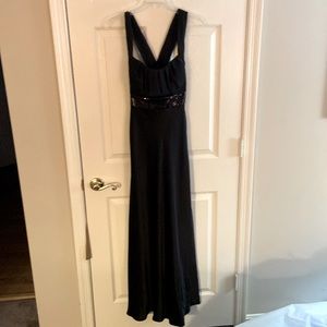 Calvin Klein black satin, formal dress, size 2
